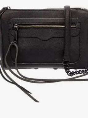 Rebecca Minkoff Black Leather Chain-Strap Crossbody